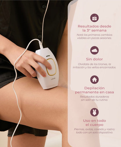 Depiladora IPL PRO — Depilación Permanente en 8 Semanas
